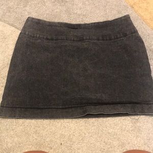 Grey stretch denim mini